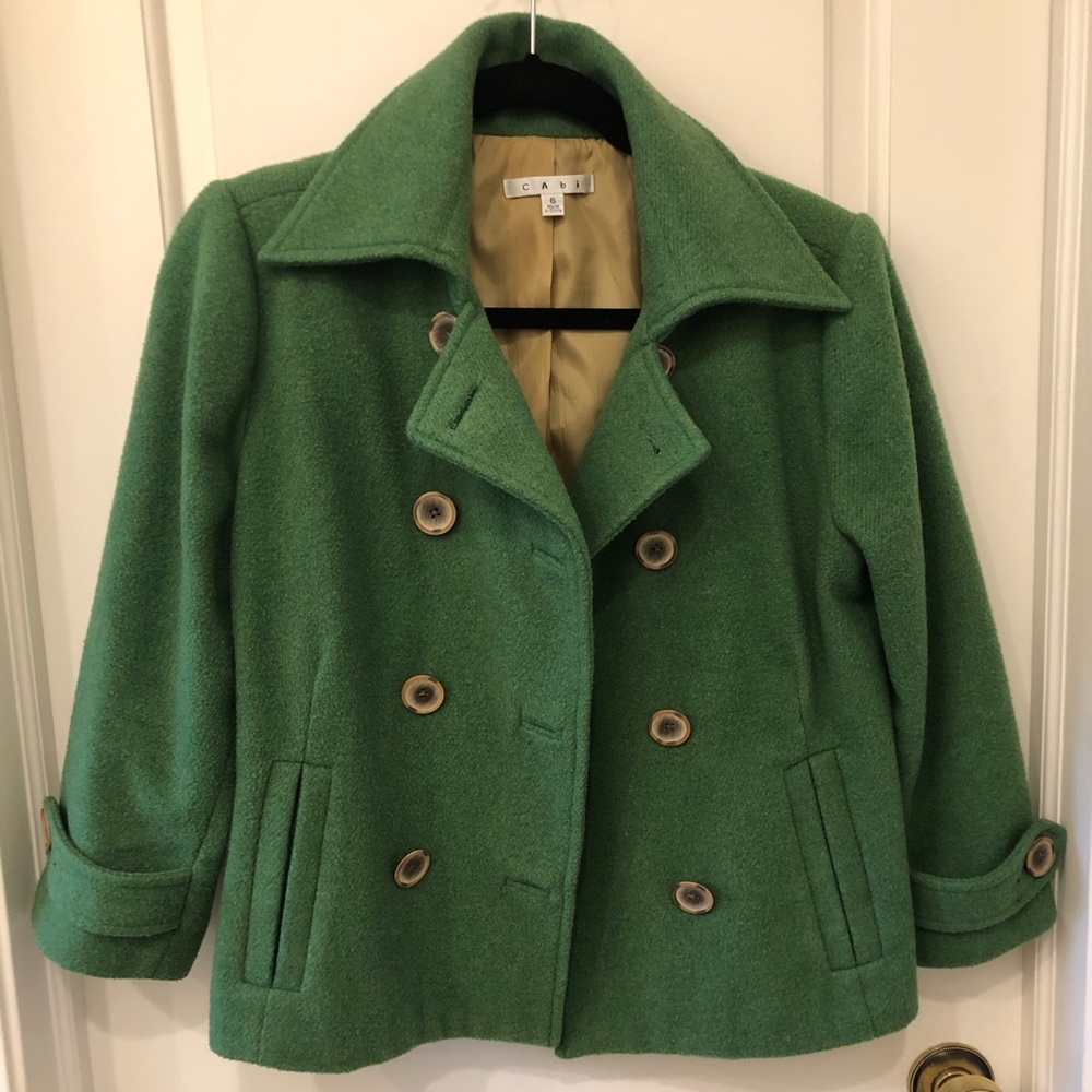 CAbi green pea coat